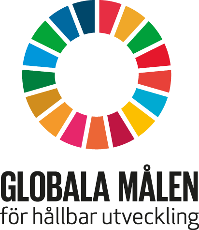 Logotyp för Globala målen. Olika färger i en cirkel. 